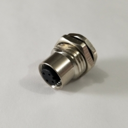 M12 back mount female bulkhead M12-4F-S, M12 4 pin bulkhead female connector, m12 sensor cable connector